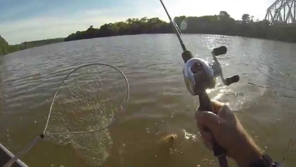 Homem pescando no rio